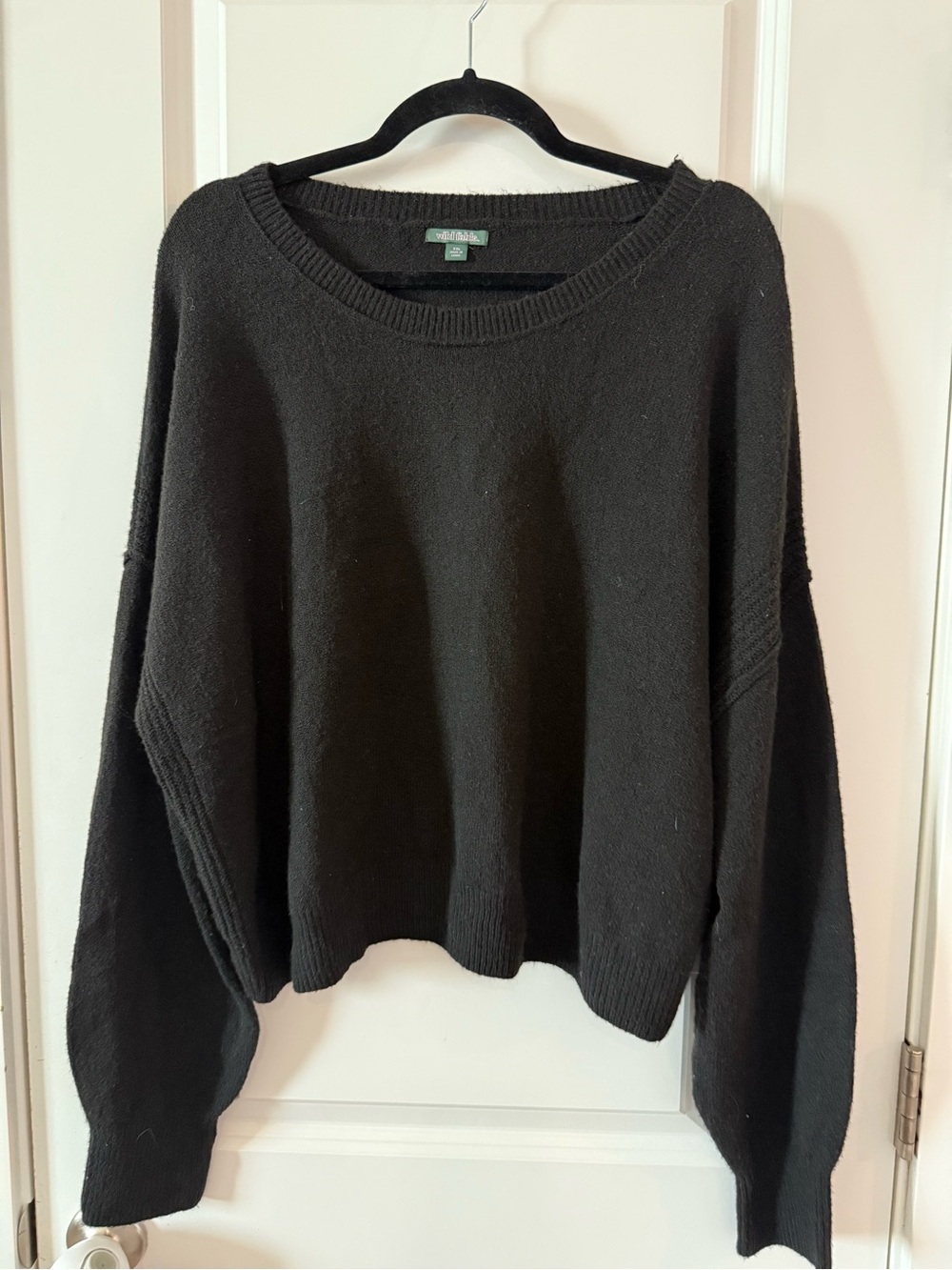 wild fable Black Crewneck Sweater - Relaxed Knit